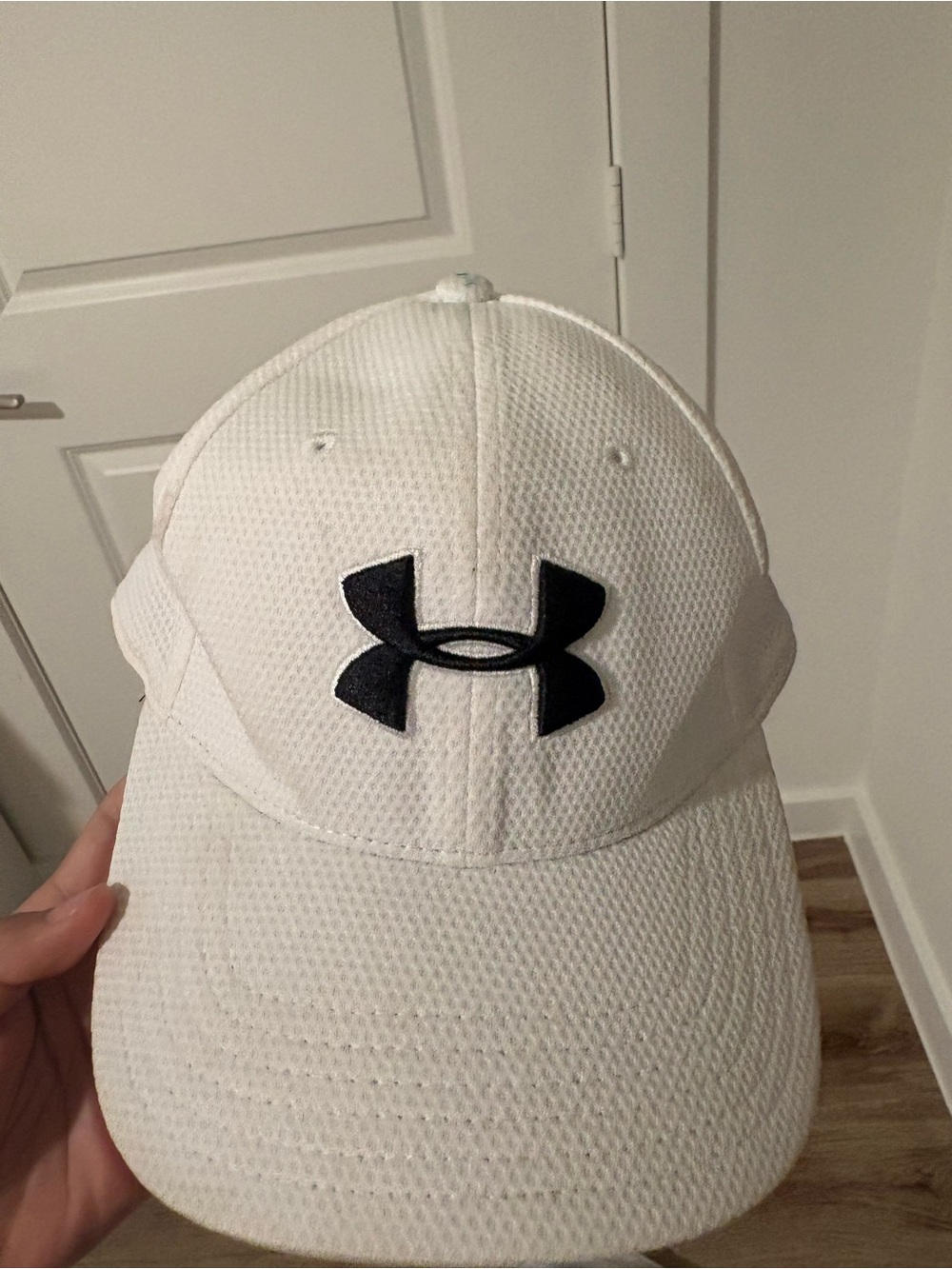LG White Baseball Cap with Black Logo
